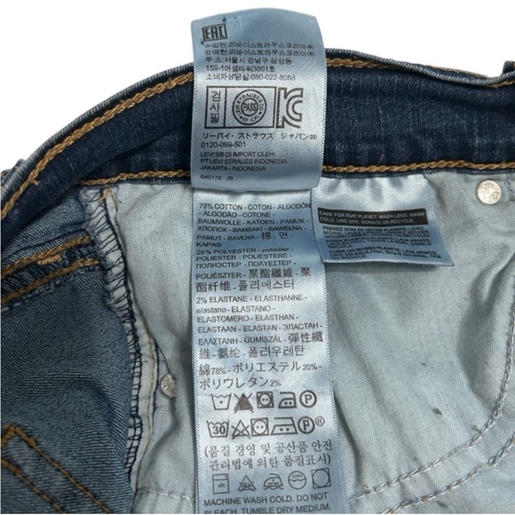 Levi's Blue Jean Shorts with Distressed Details - Picture 5 of 6